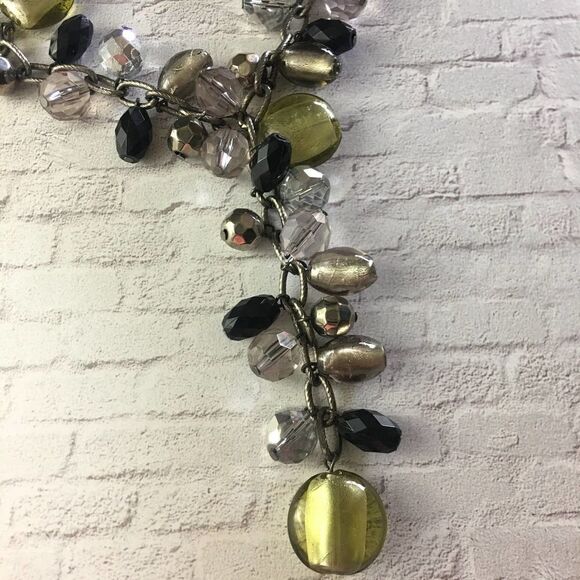 Glass Bead Y Vintage Necklace - Picture 2 of 8